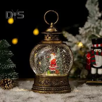 Рождественский снежный прозрачный шар музыкальный ночник USB фонарь на батарейках с блестками для рождественского декора стола подарок A