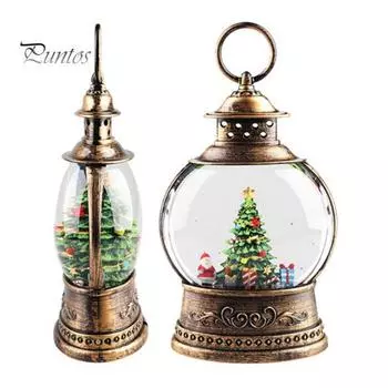 Рождественский снежный прозрачный шар музыкальный ночник USB фонарь на батарейках с блестками для рождественского декора стола подарок A