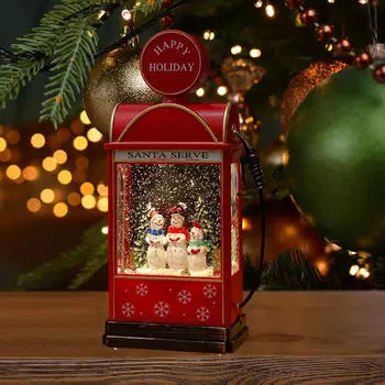 Рождественский снежный шар Фонарь Музыкальное украшение Ночной светильник Снеговик Настольное искусство Музыкальная шкатулка