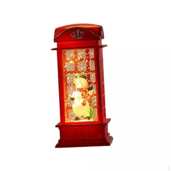 Рождественский снежный шар Фонарь Украшение Подарочная телефонная будка Ночной Светильник Освещенный