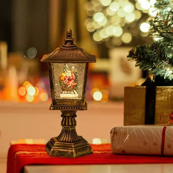 Рождественский снежный шар, фонарь, украшение с блестками, музыкальное украшение для фестиваля для бара Santa Claus