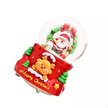 Рождественский снежный шар музыкальная шкатулка светодиодные музыкальные подарки Санта-Клаус интерьер освещенный для Style C
