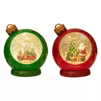 Рождественский Снежный Шар Рождественский Шар Подарок Светящееся Домашнее Украшение Поделки Снег красный
