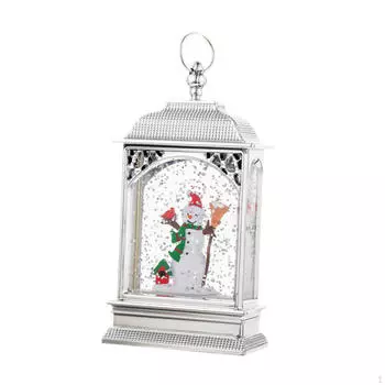 Рождественский снежный шар с блестками, фонарь, ночник, настольное украшение