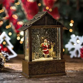 Рождественский снежный шар, украшение для стола в виде блестящего фонаря, подарок на день рождения Santa and Reindeer