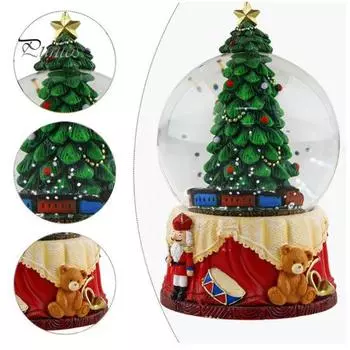 Рождественский снежный стеклянный шар, мини-шар для елки с закрученными блестками, настольный прозрачный шар, украшение, подарок для детей, семьи, друзей зелёный