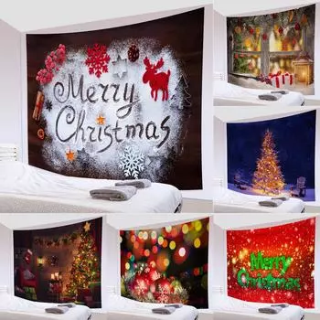 Рождественский сосновый лес сосновая шишка с принтом полиэстеровый гобелен Декор стены комнаты фон ткань домашний декор Рождественский гобелен 100x75cm