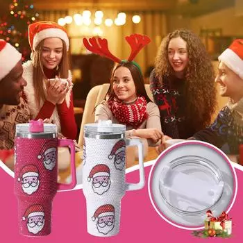 Рождественский стакан на 40 унций, стакан «Счастливого Рождества» с ручкой и соломинкой, стакан на 40 унций сохраняет холодное тепло и лед в течение нескольких часов One Size красный