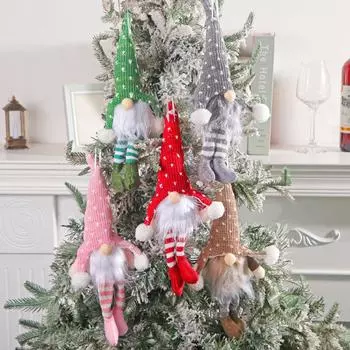 Рождественский старик в лесу с лампой, висящей на ноге, подвеска One Size красный