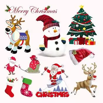Рождественский стиль наклейки фестиваль дизайн моющиеся DIY ручной работы Parches мультфильм нетоксичный декор патч