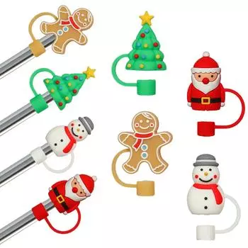Рождественский стиль Соломенная шапочка Снеговик Санта-Клаус Аксессуары Рождественская елка Водяные имбирные пряники I8Y0 gingerbread Man-1pcs
