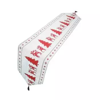 Рождественский стол, хлопковая льняная дорожка, вышитая скатерть, рождественское украшение для дома snowman