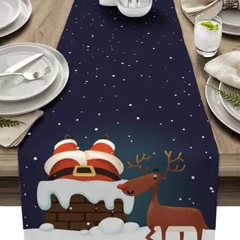 Рождественский стол, подарочные коврики, аксессуары для стола, противообрастающие коврики для журнального столика, свадебные украшения для домашнего стола, дорожки для стола 150x33cm