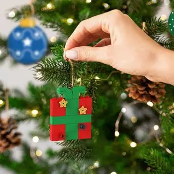 Рождественский строительный блок Yousheng, подвесное украшение, Санта-Клаус, лось, снеговик, снежинка, венок, подарочная коробка, медведь, пингвин, рождественская елка, подвесное украшение, кулон D