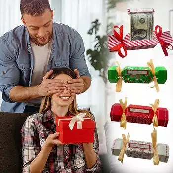 Рождественский сюрприз держатель для денег выдвижной мешочек 1/4 шт денежный мешок конфет выдвижной мешок DIY подарочное украшение с V4G1 white-1pcs