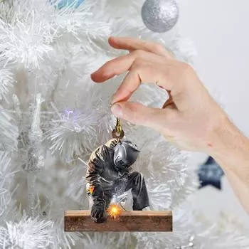 Рождественский сварщик, акриловая плоская подвеска, домашний декор, подвеска в виде рождественской елки, брелок, подвесное украшение, 2023