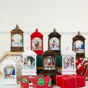 Рождественский светодиодный фонарь с подсветкой Рождество Санта-Клаус настольная лампа украшение украшение E