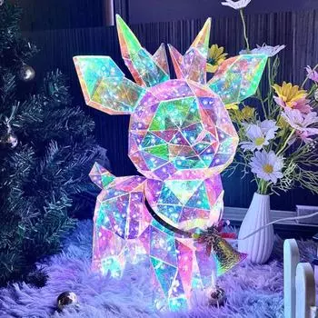 Рождественский светодиодный ночник в виде оленя, рождественская елка, декоративный 3D-светодиодный стол A