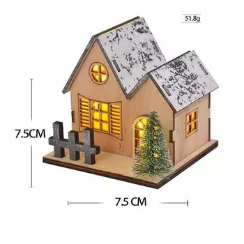 Рождественский светодиодный светильник для деревянного дома, светящийся домик, настольные украшения для дома, сделай сам, рождественские елочные украшения, детский подарок на Новый год A2