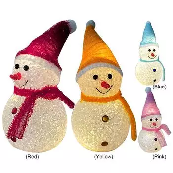 Рождественский светодиодный светильник на батарейках Снеговик Садовый декоративный светильник Теплый белый газонный ландшафтный светильник Водонепроницаемый для рождественской вечеринки жёлтый