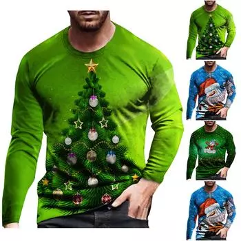 Рождественский свитер с круглым воротником, весна и осень с длинным рукавом L