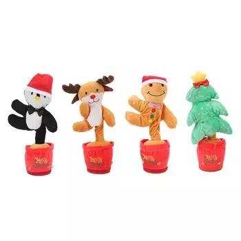 Рождественский Танцующий Говорящий Имитирующий Игрушка Повторяй То, Что Ты Говоришь Милый Запись Поющий Светодиодные Огни Говорящий Ими Type 1