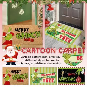 Рождественский тематический ковер, нескользящий коврик для входа в ванную комнату, впитывающий коврик для входа в ванную комнату One Size