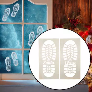 Рождественский трафарет для рисования Санта-Клауса, креативные полые ботинки Snowflake