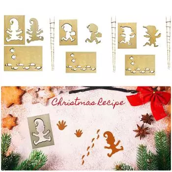 Рождественский трафарет гнома, рождественский шаблон гнома для украшения окон, гном катается на лыжах и падает на окно из-за высокой скорости One Size