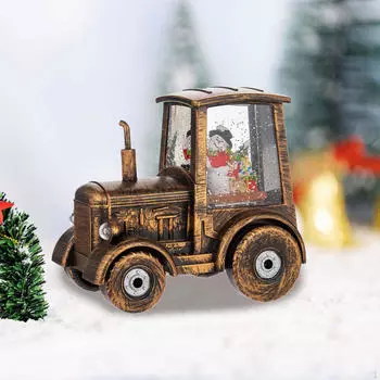 Рождественский трактор с подсветкой, хрустальный шар, украшение для дома Snowman