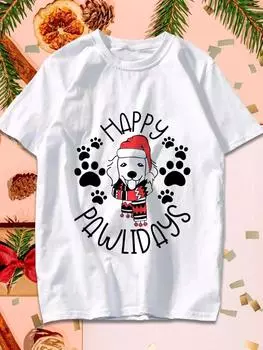 Рождественский тренд, футболки с графическим принтом, женские мягкие свободные топы большого размера, женские японские уличные футболки Харадзюкуа с героями мультфильмов S белый