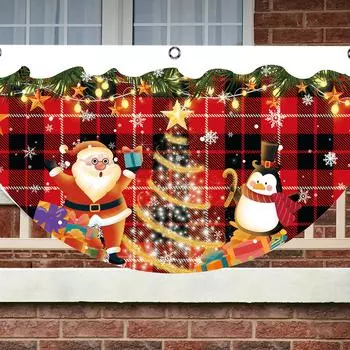 Рождественский уличный веерообразный флаг-баннер Рождественский декор для дома 2024 Рождественский висячий орнамент Рождественский подарок на Новый год 2024
