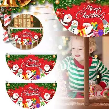 Рождественский уличный веерообразный флаг-баннер Веселое рождественское украшение Navidad Xmas Noel для дома 20 P5J9 Red-1pcs