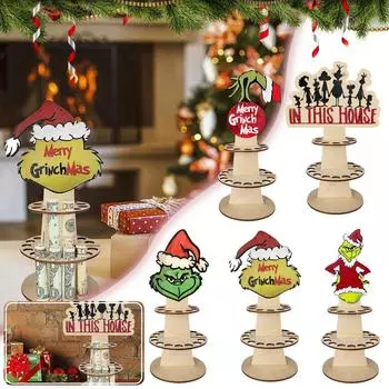 Рождественский уникальный держатель денег, двухслойные держатели денег, зеленый настольный держатель денег, деревянный держатель для размещения денег One Size