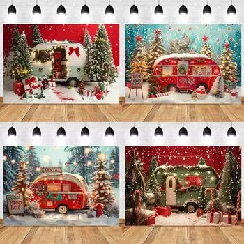 Рождественский вечер украшение фон ткань автомобиль Рождественская елка подвесная ткань гостиная спальня комната украшение дома 100x75cm
