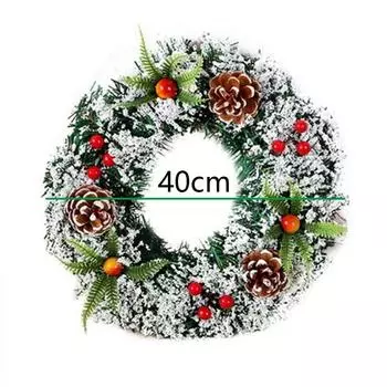 Рождественский венок 2023 Фестиваль Дверь офиса Дом Рождественский декор ПВХ Высокое качество ~ 40CM