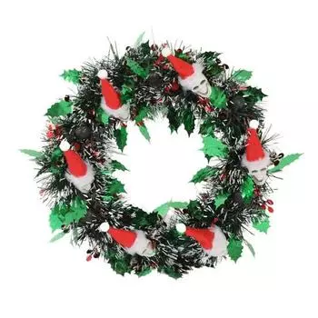 Рождественский венок Череп в шляпе Фигурка Рождественский декор для входной двери В помещении На улице