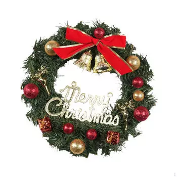 Рождественский венок для входной двери, зимняя искусственная гирлянда для окна