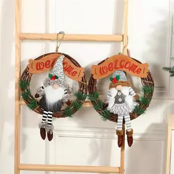 Рождественский венок, искусственные мертвые ветки, гирлянды, подвесные цветочные гирлянды из листьев на Новый год, рождественские украшения Navidad