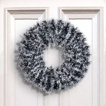 Рождественский венок Искусственные венки Гирлянда 42см Передняя дверь Рождество для внутреннего праздника белый