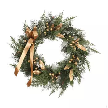 Рождественский венок искусственный для входной двери 55 см подарок круглое украшение настенное украшение