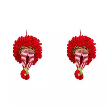 Рождественский венок из ножек эльфа Рождественский венок из ножек эльфа Гирлянды из ножек эльфа (Красные Ноги)