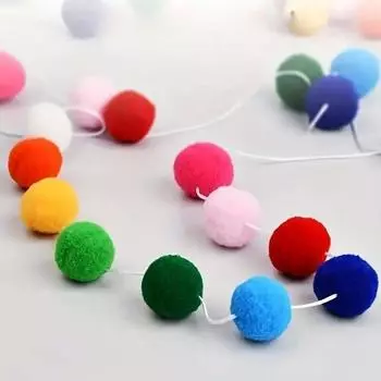 Рождественский венок из шерстяного фетра, войлочный шарик, разноцветный помпон, подвеска, украшение на рождественскую елку, праздничные подвесные украшения своими руками 1Pack