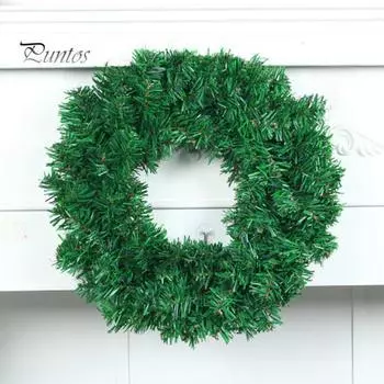 Рождественский венок из зеленой искусственной ели, декор своими руками, праздничный венок для праздничной вечеринки, декор каминной полки, входной двери 30cm