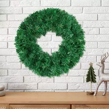 Рождественский венок из зеленой искусственной ели, венок из ели своими руками, декор для дома и улицы, праздничный венок 30cm