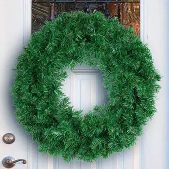 Рождественский венок из зеленой искусственной ели, венок из ели своими руками, декор для дома и улицы, праздничный венок 30cm