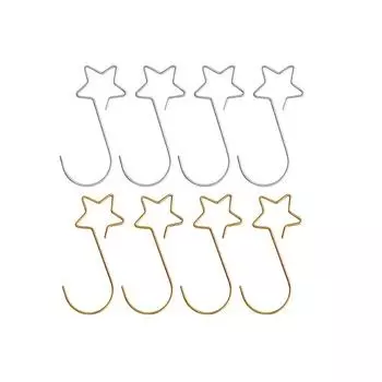 Рождественский венок, крючки со звездами для рождественской елки, подвесной кулон, украшение, металлические звезды, украшения, крючок, Рождественский домашний декор 20pcs золотой