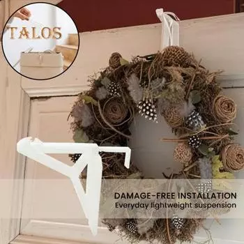 Рождественский венок, крючок, белый цвет, легко устанавливается, вешалка для приветственного знака, украшение для входной двери