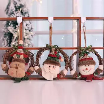 Рождественский венок Маленькая гирлянда Праздничные венки Санта/Снеговик/Олень