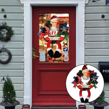 Рождественский венок на дверь Санта-Клаус Венок на дверь Украшения для вечеринки 45*65cm